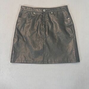 H&M Divided Faux Leather Pleather Mini Lined Skirt Womens Sz 6 Black Y2K Hot NWT